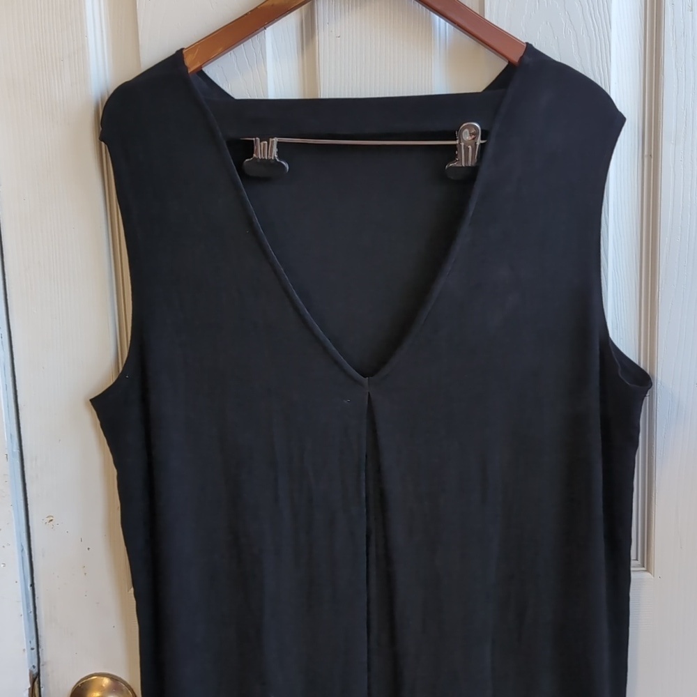 Chico's Travelers Black Slinky Sleeveless Midi Dress Size 3 - US16/18 - Picture 2 of 5